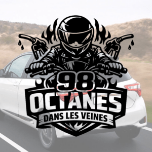 Stickers vinyle 98 octanes dans les veines pour véhicules.