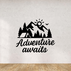 Adventure awaits - mockup autocollant vinyle