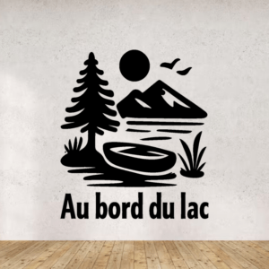 Au bord du lac - mockup autocollant vinyle