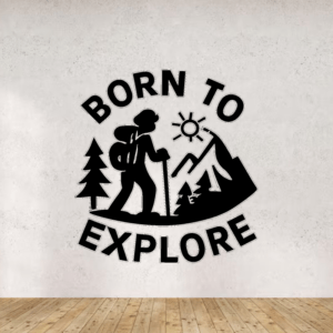 Born to explore - mockup autocollant vinyle