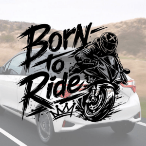 Sticker vinyle Born To Ride pour motos et voitures.