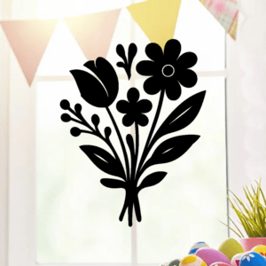 Bouquet printanier - mockup autocollant vinyle