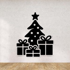 Cadeaux sapin - mockup autocollant vinyle