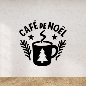 Café de Noël - mockup autocollant vinyle