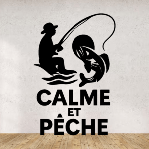 Calme et pêche - mockup autocollant vinyle