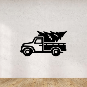 Camion sapin - mockup autocollant vinyle