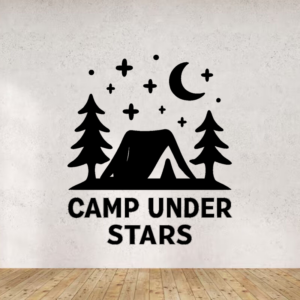Camp under stars - mockup autocollant vinyle