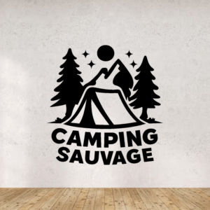 Campement sauvage - mockup autocollant vinyle