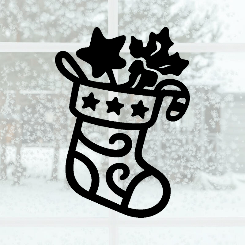 Chaussette Noël - mockup autocollant vinyle