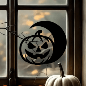 Citrouille et lune - mockup autocollant vinyle