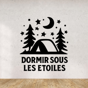 Dormir sous les étoiles - mockup autocollant vinyle