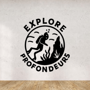 Explore les profondeurs - mockup autocollant vinyle