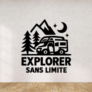 Explorer sans limite - mockup autocollant vinyle