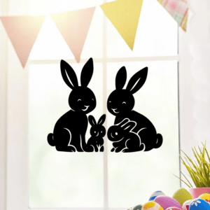 Famille lapins - mockup autocollant vinyle