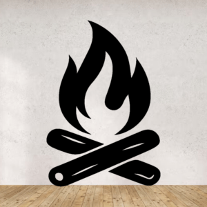 Feu de camp - mockup autocollant vinyle