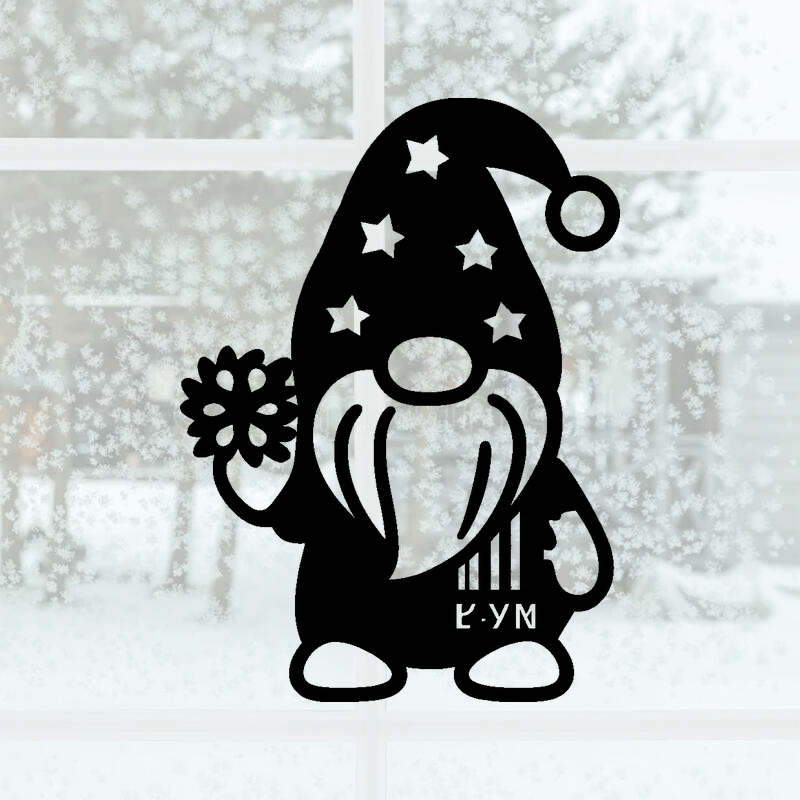 Gnome hiver - mockup autocollant vinyle