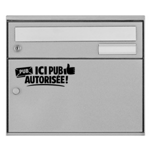 Sticker vinyle "Ici pub autorisée" pour boîte aux lettres