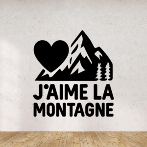 J'aime la montagne - mockup autocollant vinyle