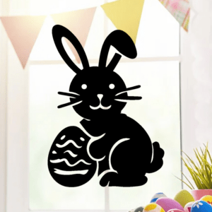 Lapin de Pâques - mockup autocollant vinyle