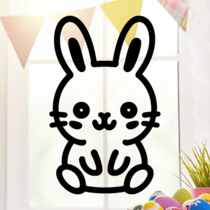 Lapin kawaii - mockup autocollant vinyle