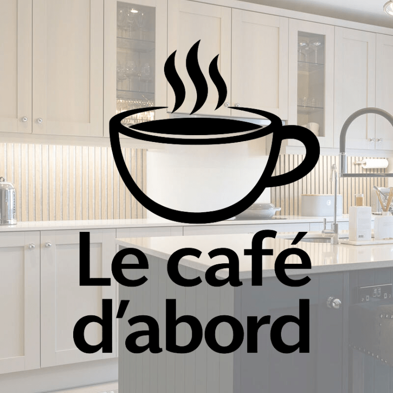 Sticker vinyle "Le café d’abord" pour la cuisine.