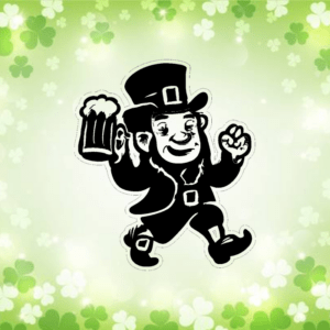 Leprechaun cartoon - mockup autocollant vinyle