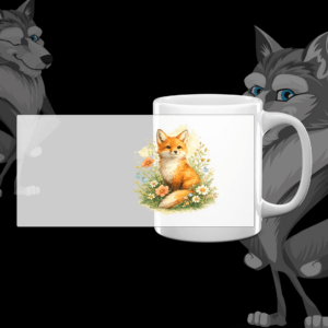 Mug Renard Orange entouré de Fleurs Sauvages