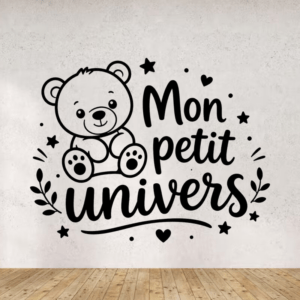 Sticker vinyle "Mon petit univers" pour décoration