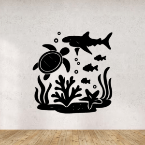 Monde sous marin - mockup autocollant vinyle