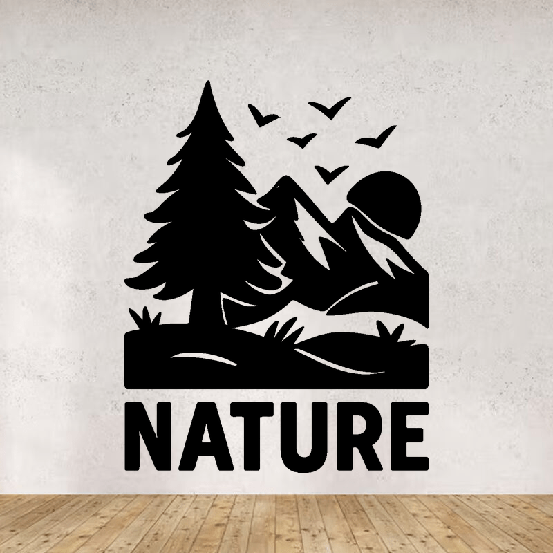 Nature en photo - mockup autocollant vinyle