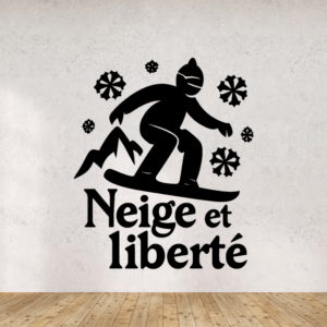 Neige et liberté - mockup autocollant vinyle