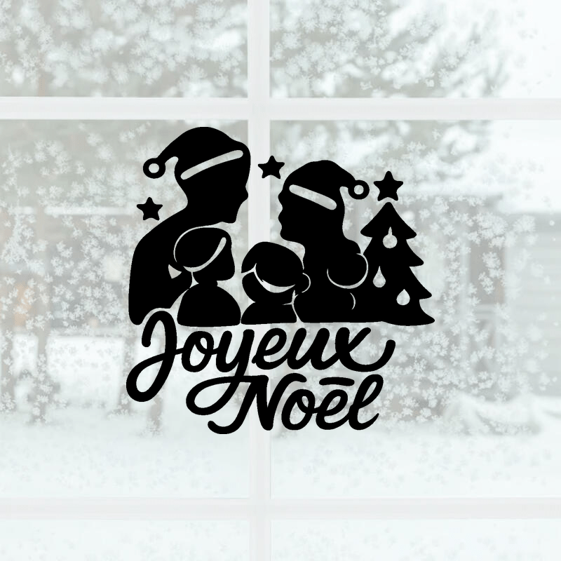 Noël famille - mockup autocollant vinyle