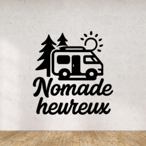 Nomade heureux - mockup autocollant vinyle