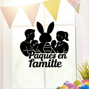 Pâques en famille - mockup autocollant vinyle