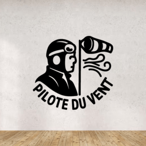 Pilote du vent - mockup autocollant vinyle