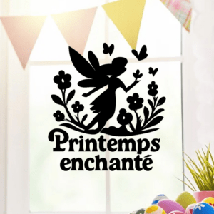 Printemps enchanté - mockup autocollant vinyle