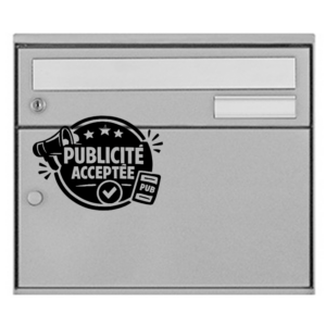Sticker vinyle Publicité acceptée pour boîte aux lettres