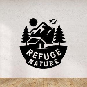 Refuge nature - mockup autocollant vinyle