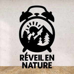 Réveil en nature - mockup autocollant vinyle