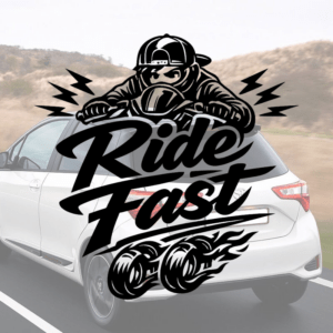 Sticker vinyle Ride Fast pour moto et voiture.