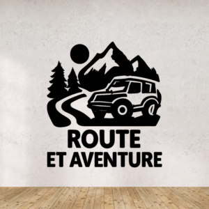 Route et aventure - mockup autocollant vinyle