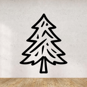 Sapin moderne - mockup autocollant vinyle