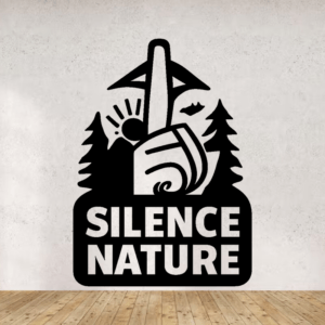 Silence nature - mockup autocollant vinyle