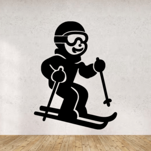 Skieur heureux - mockup autocollant vinyle
