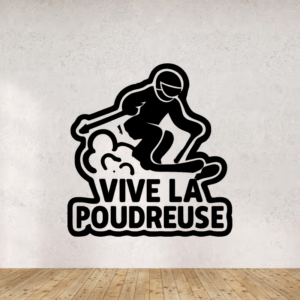 Vive la poudreuse - mockup autocollant vinyle