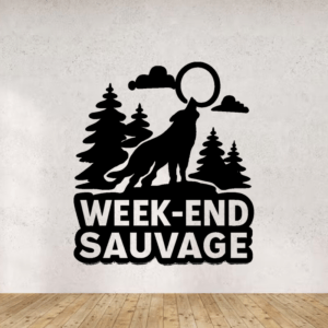 Week end sauvage - mockup autocollant vinyle