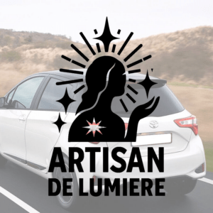 Artisan de lumière - mockup autocollant vinyle