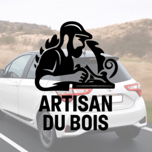 Artisan du bois - mockup autocollant vinyle