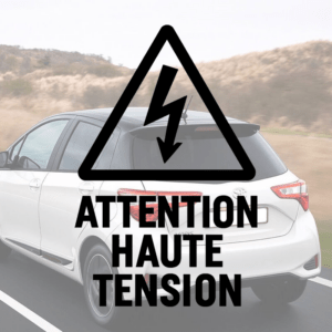 Attention haute tension - mockup autocollant vinyle