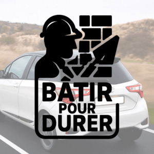 Bâtir pour durer - mockup autocollant vinyle